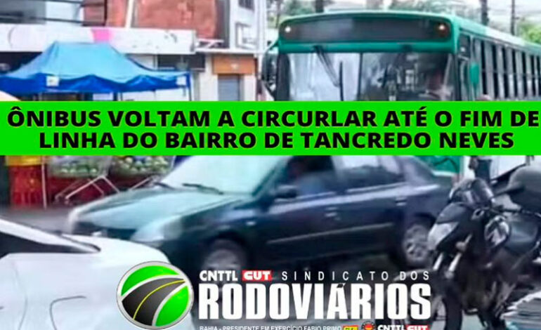  Ônibus voltam a circular até o fim de linha do bairro de Tancredo Neves